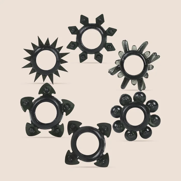 Doc Johnson Tower Of Power | set of 6 black c-rings