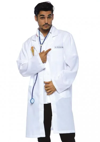 Dr. Phil Good Robe and Stethoscope – White – One Size