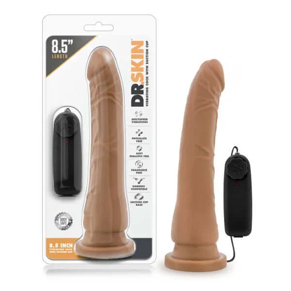 Dr. Skin 8.5-Inch Vibrating Realistic Cock – Mocha Sensation