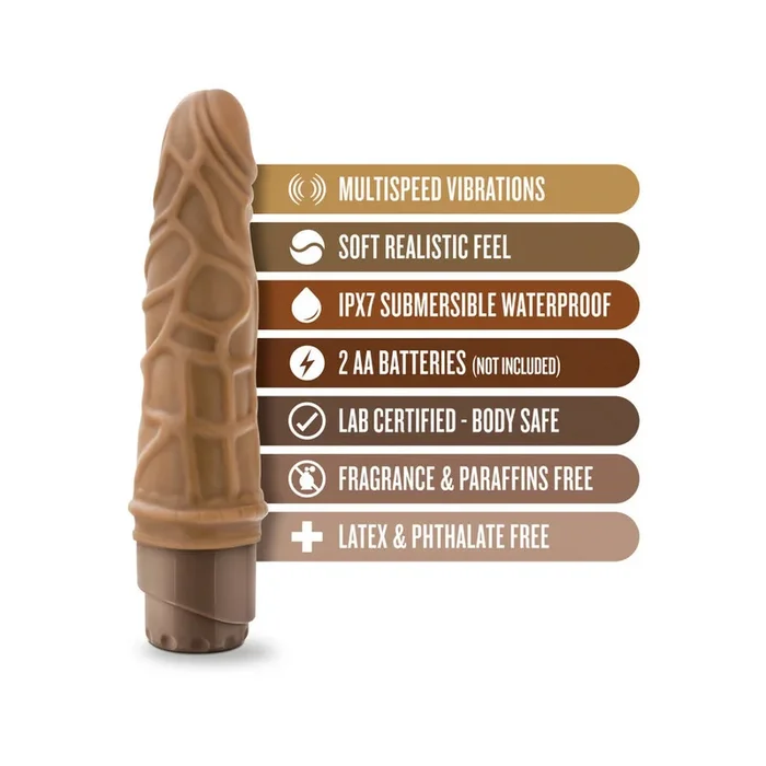 Dr. Skin – Cock Vibe 3 – 7.25 in Dildo – Mocha