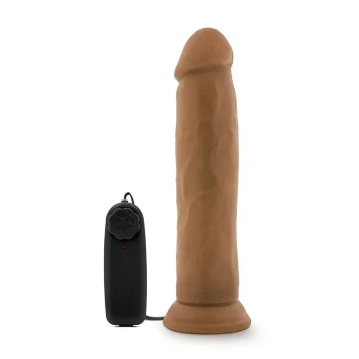 Dr. Skin – Dr. Throb – 9.5 Inch Vibrating Realistic Cock With Suction Cup – Mocha