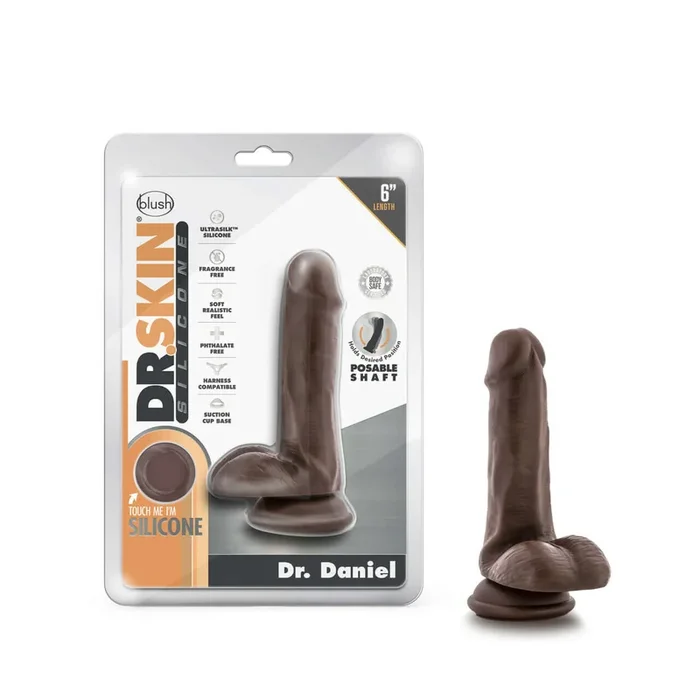 Dr Skin Silicone Dr Daniel 6 inches Dildo Chocolate