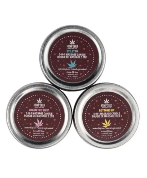 Earthly Body 2025 Hemp Seed 3 in 1 Valentine Candle Trio Bag