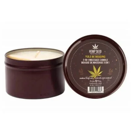 Earthly Body Hemp Seed 3-in-1 Massage Candle Yule Be Begging 6 Oz