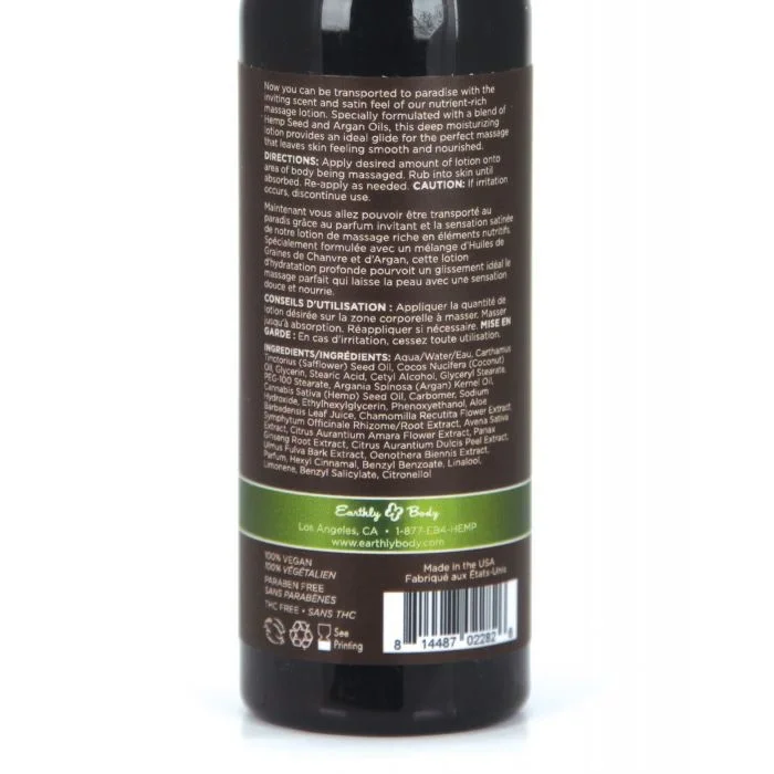 Earthly Body Hemp Seed Massage Lotion – 2 oz Guavalava