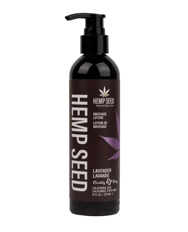 Earthly Body Hemp Seed Massage Lotion – 8 oz Lavender