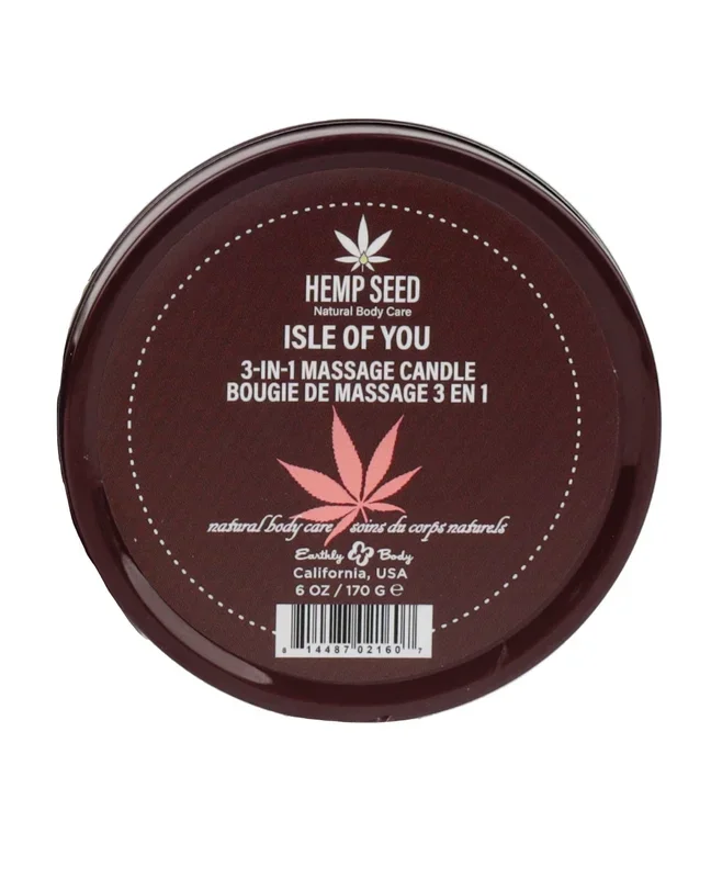 Earthly Body Suntouched Hemp Massage Candle Isle Of You 6 Oz