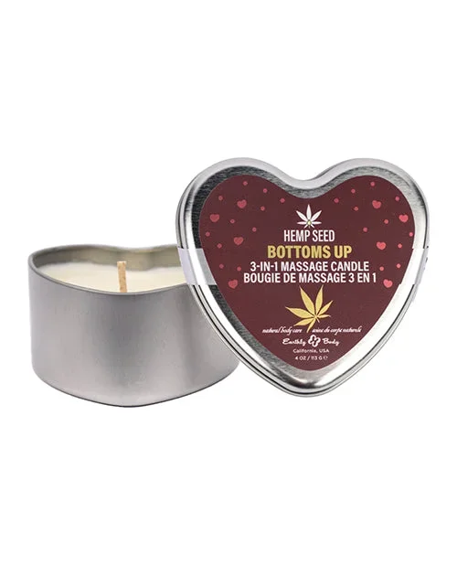 Earthly Body Valentines 3 In 1 Massage Heart Candle 4.7 Oz