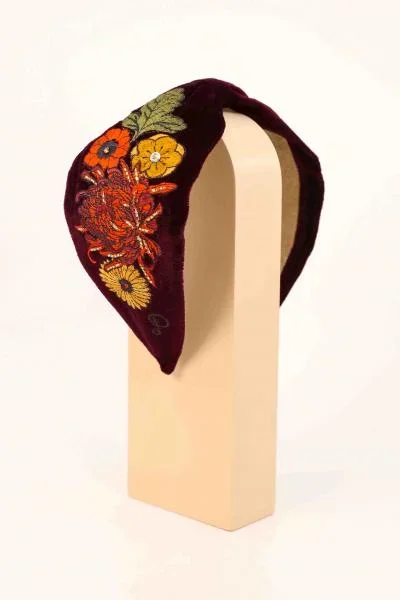 Embroidered Headband – Vintage Flora