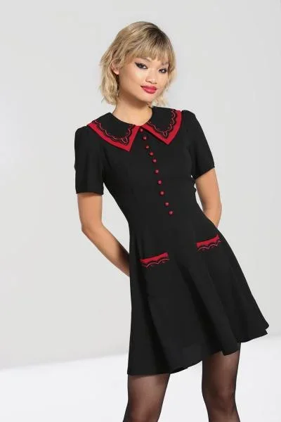 Emma Mini Dress – Black/Red –