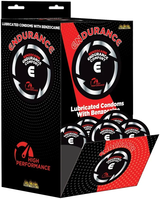 Endurance Lubricated – Comfort – Benzocaine Condoms Display