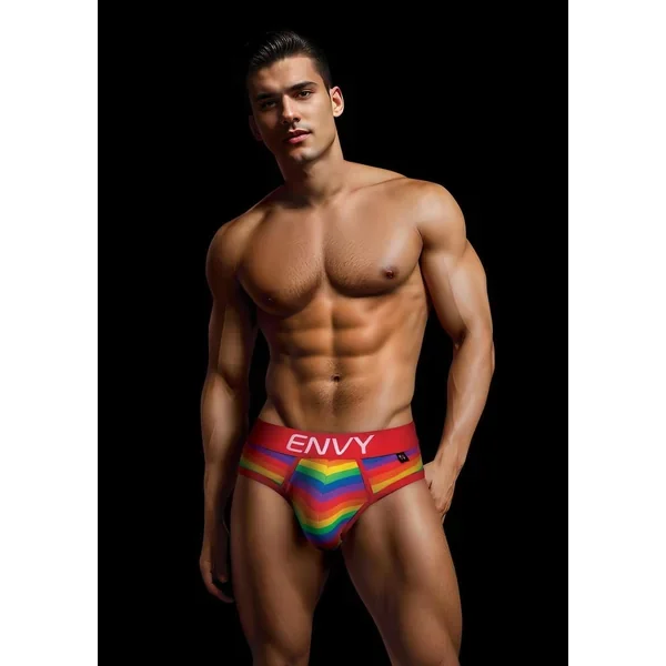 Envy Rainbow Pride Brief-Red-Sm