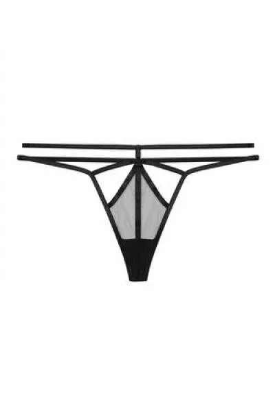 Everleigh Black Open Ring Thong –