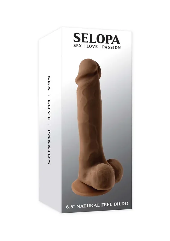 Evolved 6.5-Inch Natural Feel Dildo – Dark Skin Tone Brown