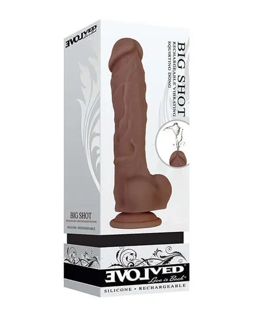 Evolved Big Shot Dark Brown Vibrating Squirting Dong – A Realistic Sensation