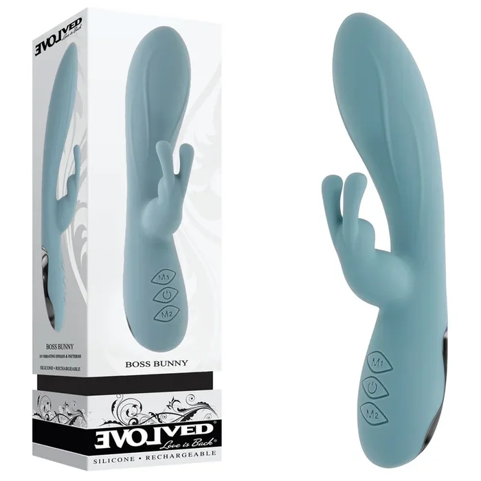 Evolved BOSS BUNNY – Baby Blue 20.1 cm USB Rechargeable Rabbit Vibrator