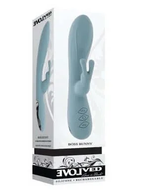 EVOLVED BOSS BUNNY Silicone Rabbit Vibrator – Powerful Dual Motor