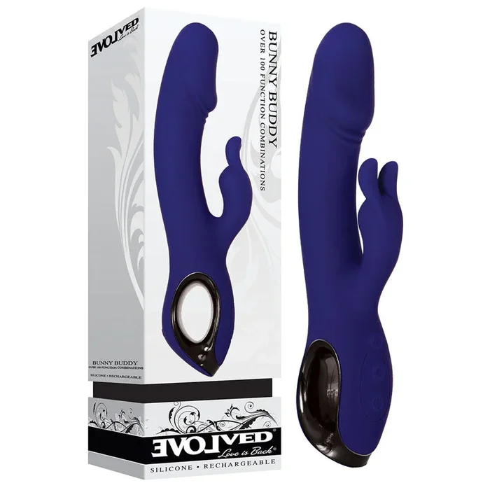 Evolved Bunny Buddy – Blue 22.2 cm USB Rechargeable Rabbit Vibrator