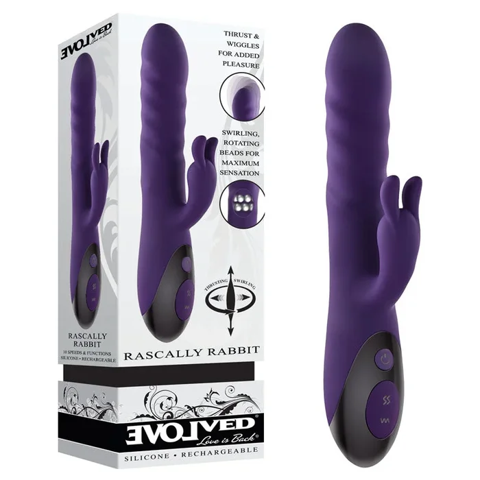 Evolved RASCALLY RABBIT – Purple 22.9 cm USB Rechargeable Rabbit Vibrator
