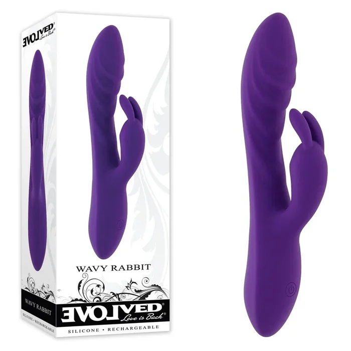 Evolved WAVY RABBIT – Purple 20.6 cm USB Rechargeable Rabbit Vibrator