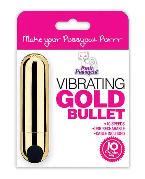 Experience Pure Bliss with Pink Pussycat Gold Bullet Vibrator!