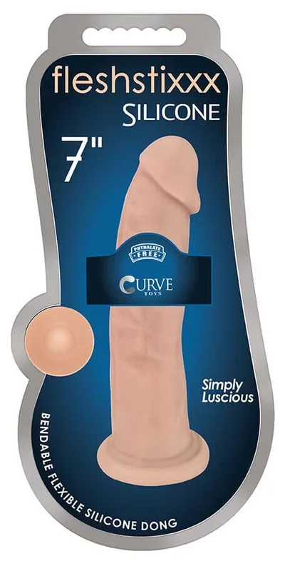 Experience Realistic Pleasure with Fleshstixxx 7-Inch Silicone Dong from Curve Toys