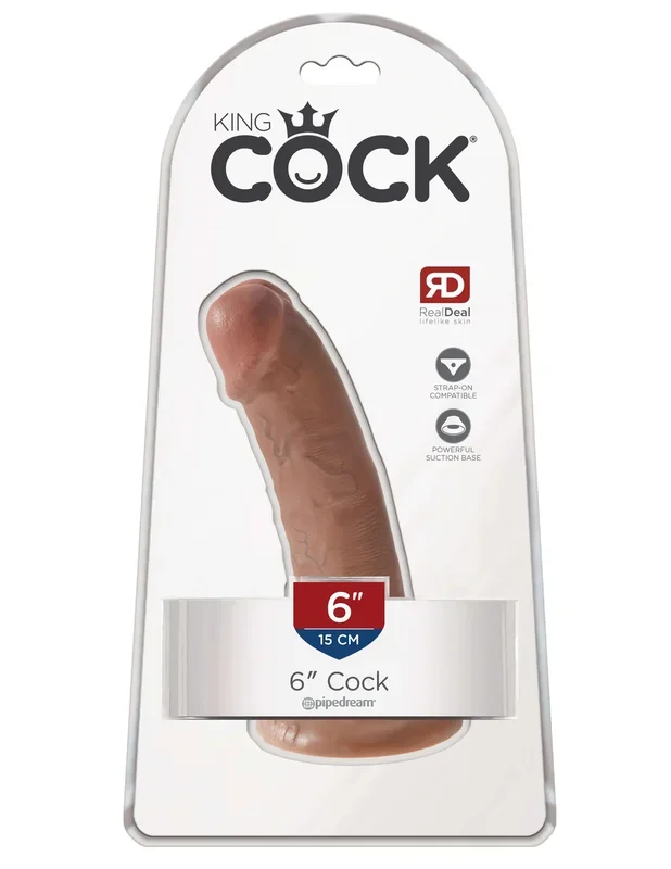 Experience Ultimate Realism with the King Cock 6-inch Tan Dildo