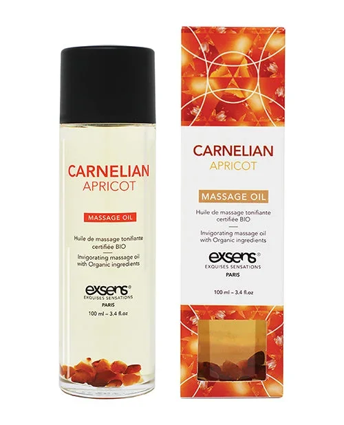 EXSENS of Paris Organic Massage Oil w/Stones – Carnelian Apricot