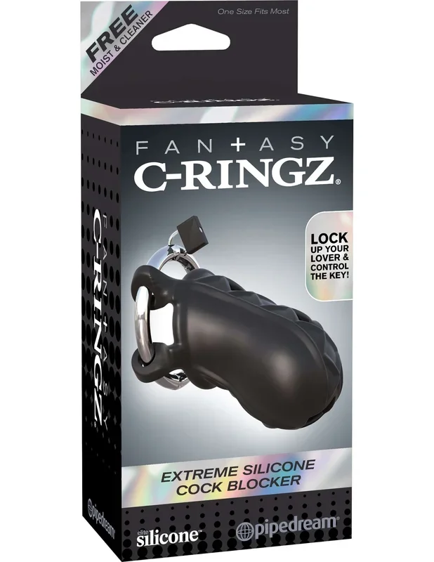 Fantasy C-Ringz Extreme Silicone Cock Blocker Black Male Chasity