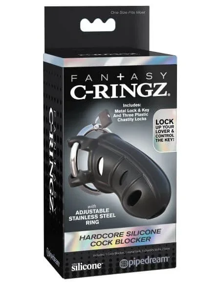 Fantasy C-Ringz Hardcore Silicone Cock Blocker Cock Ring – Black
