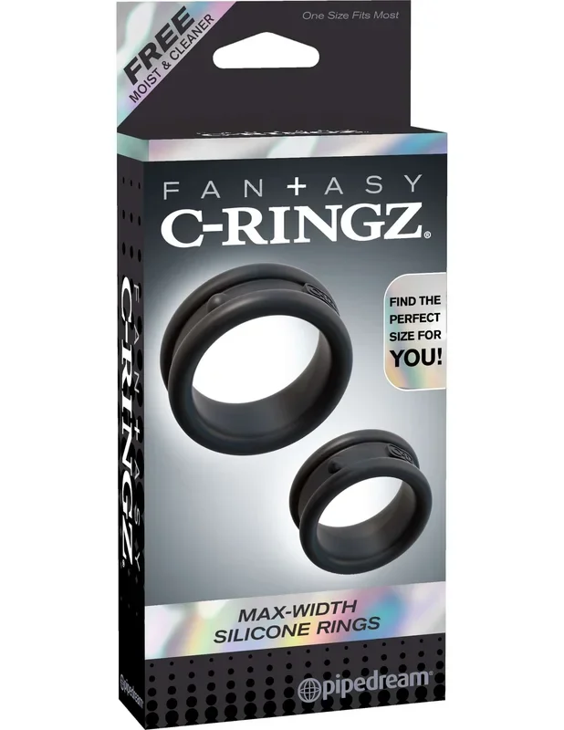 Fantasy C-Ringz Max-Width Silicone Cock Rings Black