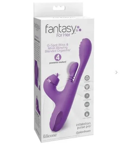 Fantasy for Her IntiMotion Pulse Pro Vibrator with a Clitoral Stimulator – Purple