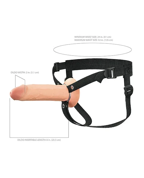 Fantasy X-Tensions Elite 8″ Silicone Hollow Strap-on w/Harness – Light