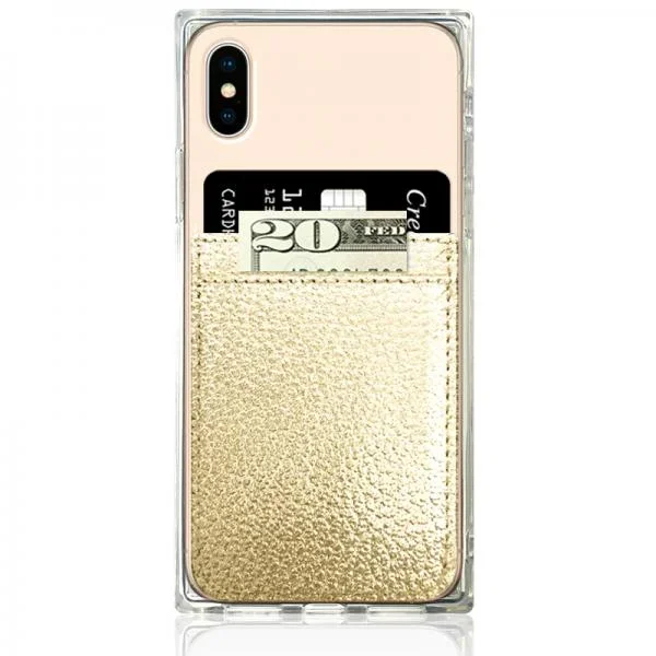 Faux Leather Phone Pocket – Gold