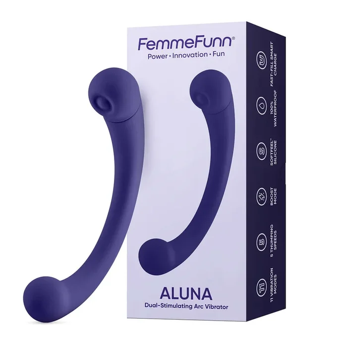 FemmeFunn Aluna Dual Stimulating Arc Vibrator Dark Purple