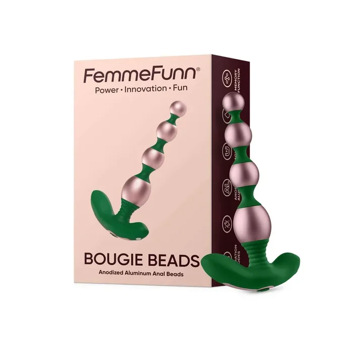 FemmeFunn Bougie Beads Anodized Aluminum Anal Beads Rose Gold