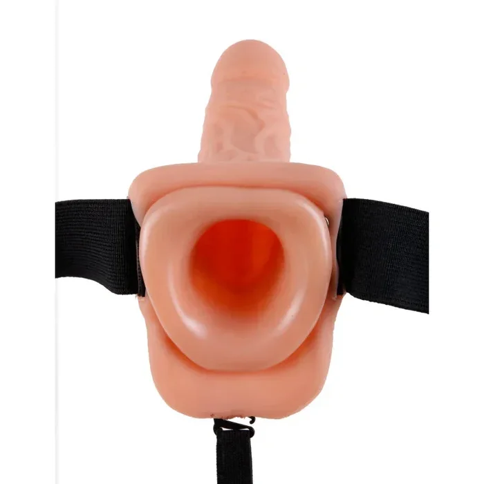 Fetish Fantasy Series 7-Inch Vibrating Hollow Strap-on With Balls – Flesh