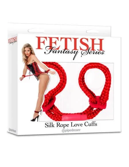 Fetish Fantasy Silk Rope Love Cuffs in Red – Easy Japanese Bondage for Beginners