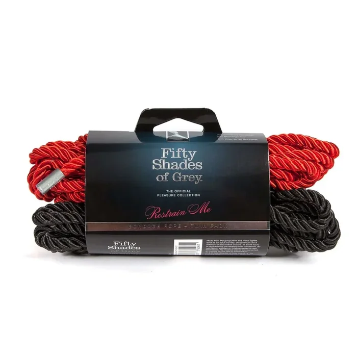 Fifty Shades of Grey Restrain Me Rope Set | Shibari Bondage, 2-Pack, Red and Black, Official Pleasure Collection