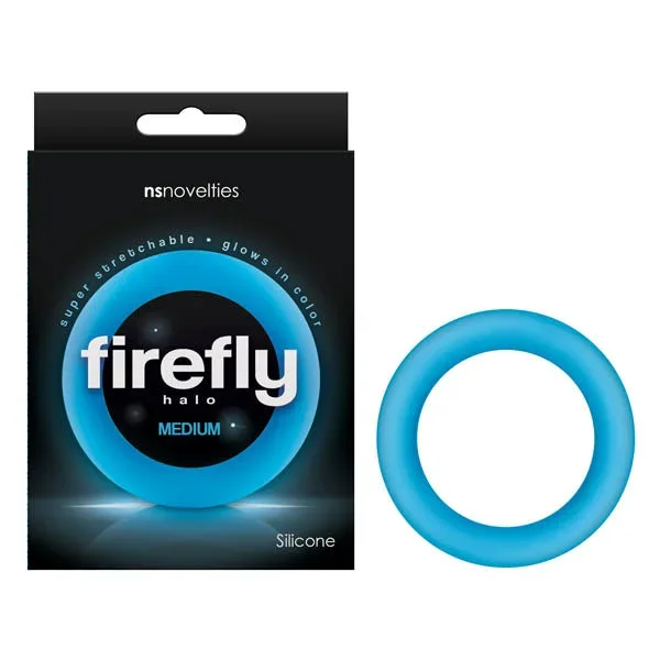 Firefly Halo – Glow In Dark Blue Medium 55 mm Cock Ring