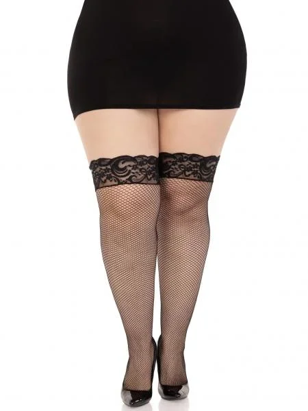 Fishnet Thigh High – Black – One Size/Queen