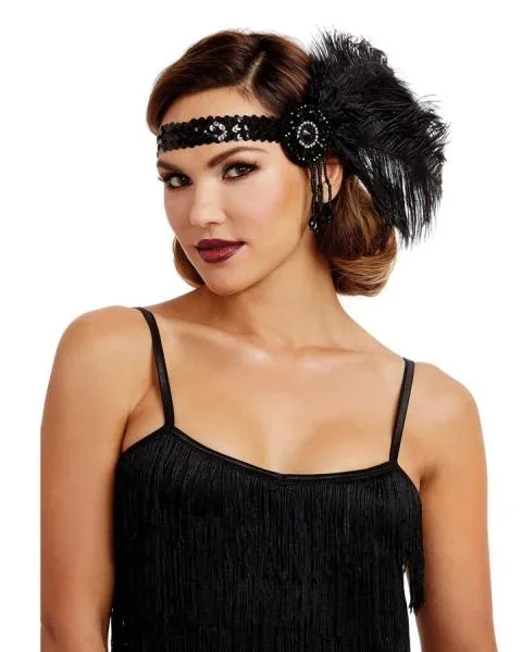 Flapper Headpiece – Black – One Size