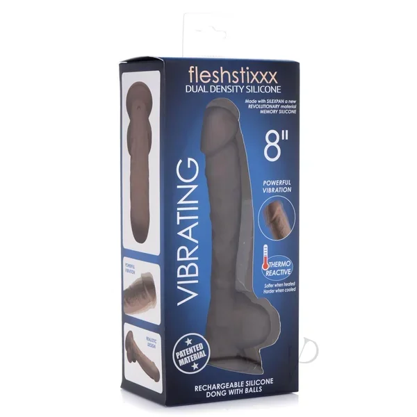 Fleshstixxx Vibe Dildo W/balls 8 Brown