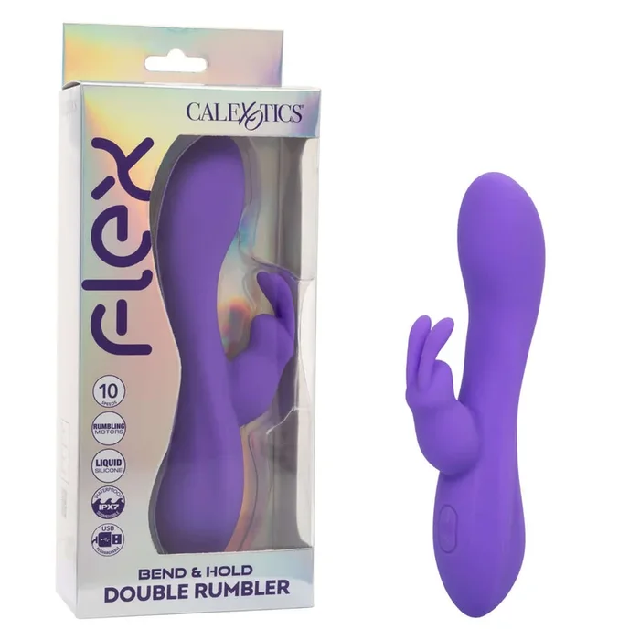 Flex Bend & Hold Double Rumbler Rabbit Vibrator – Purple