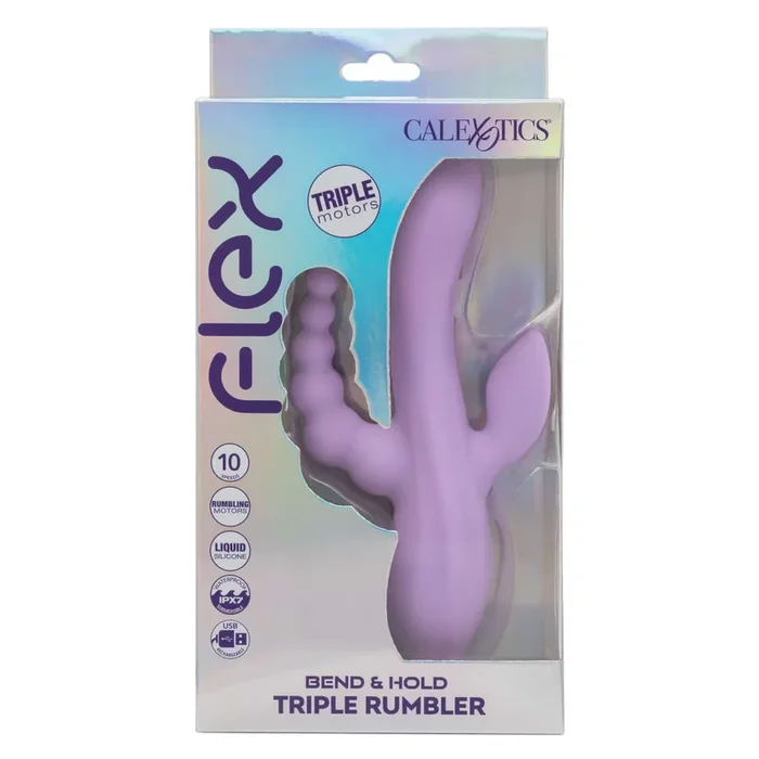 Flex Bend & Hold Triple Rumbler Triple Stimulation Vibrator – Purple