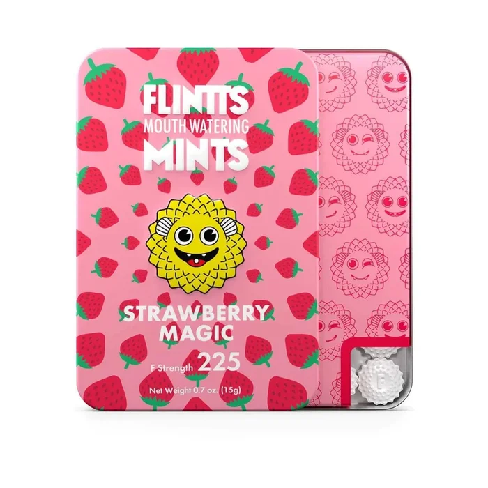 Flintts Mouth Watering Mints 2 Pack Strawberry Magic – F-Strength 225