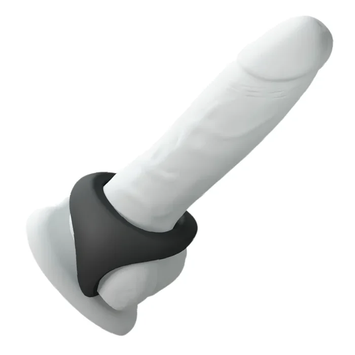 Flux Stretchy Black Silicone Cock and Ball Ring