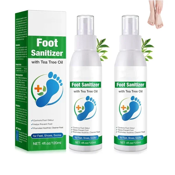 Foot Sanitizer Spray with Tea Tree Oil,Clear Foot Sanitizer Spray,Tea Tree Oil for Foot & Shoe Freshness (2PCS)