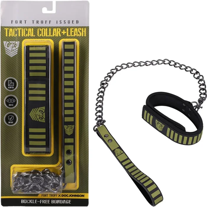 Fort Troff – Tactical Collar & Leash – Black/Green Restraint