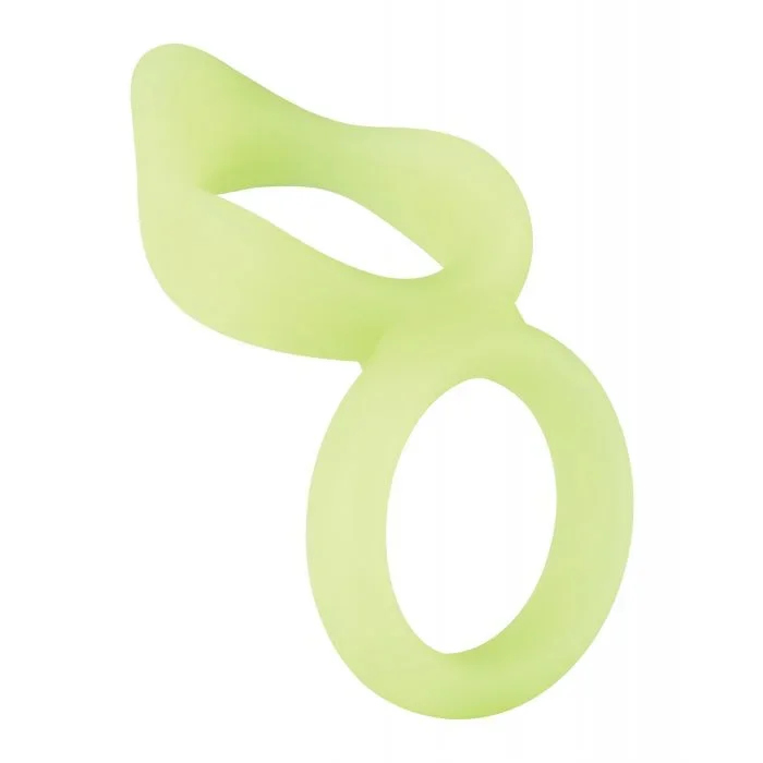 Forto F-88 Double Ring Liquid Silicone Cock Ring – Glow in the Dark